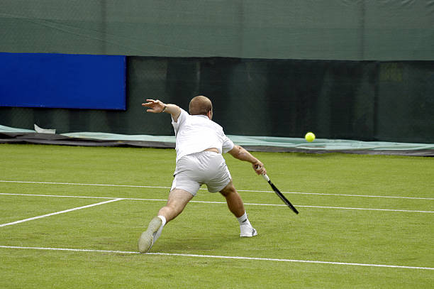 a tennis court with a net in the middle of it