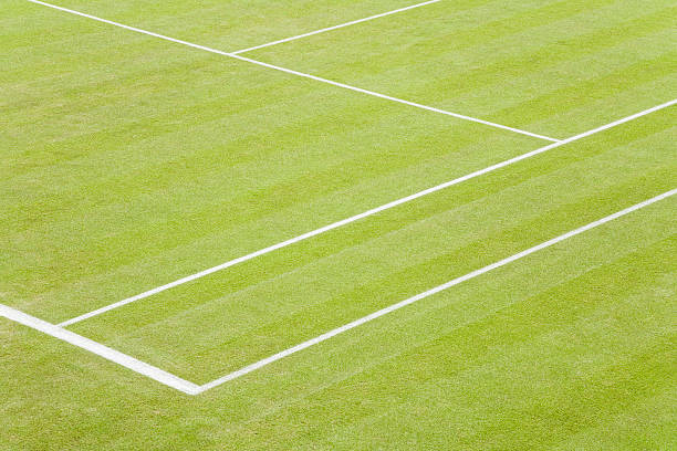 a tennis court with a net in the middle of it