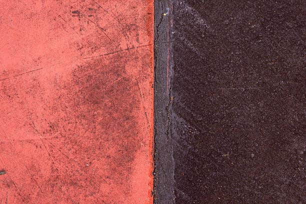 Top view old concrete tennis courtTop view old concrete tennis court