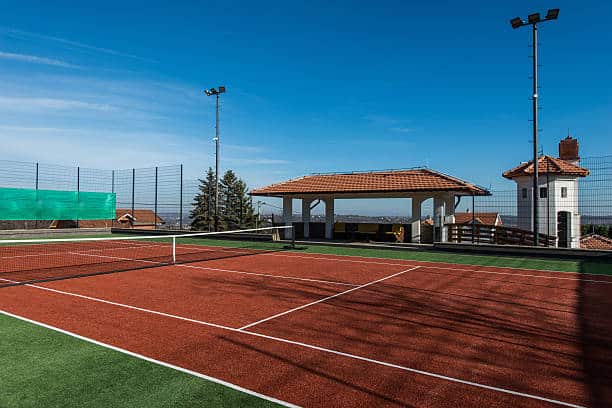 Tennis court on a private property