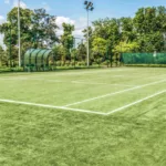 Rénovation terrain de tennis en gazon synthétique lyon