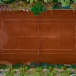 construction de terrain de tennis en terre battue